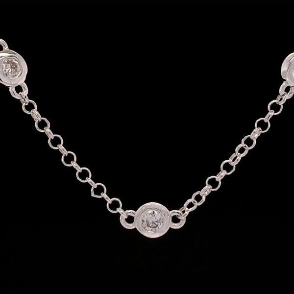 White Gold Diamond Bezel Strand Necklace Geralds Jewelry Oak Harbor, WA