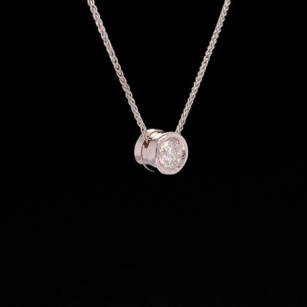 Bezel Set Diamond Solitarie Slide Pendant Image 2 Geralds Jewelry Oak Harbor, WA