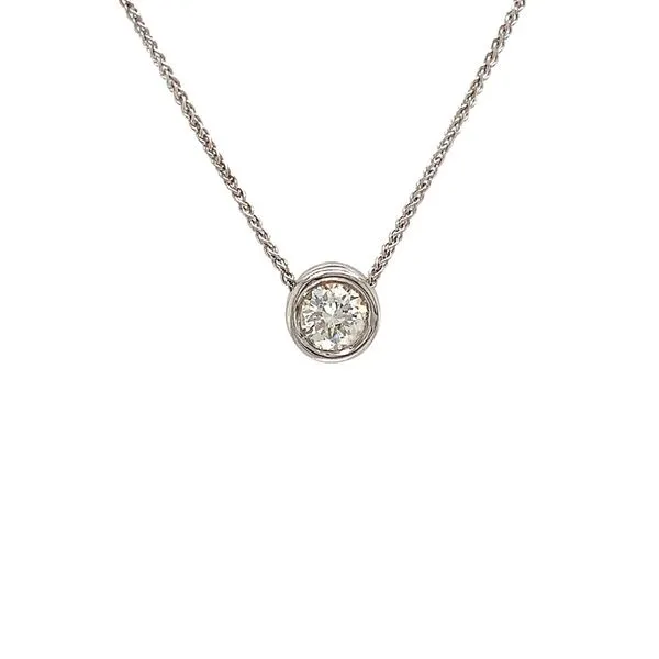 Bezel Set Diamond Solitarie Slide Pendant Image 5 Geralds Jewelry Oak Harbor, WA