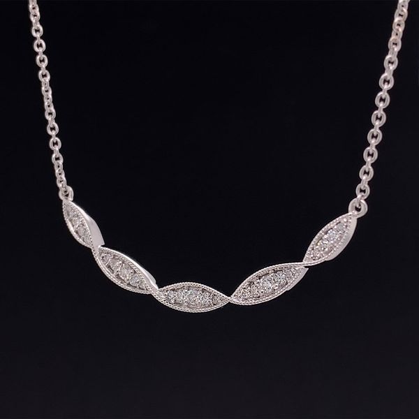 Curved Station Diamond Necklace Image 2 Geralds Jewelry Oak Harbor, WA