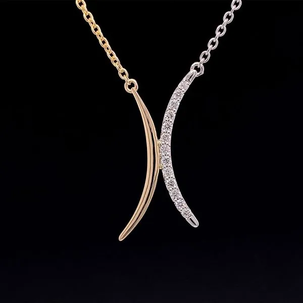 Two Tone Modern Diamond Station Necklace Geralds Jewelry Oak Harbor, WA