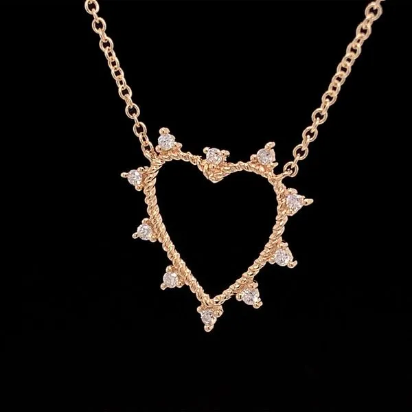 Fashion Diamond Heart Station Necklace Image 2 Geralds Jewelry Oak Harbor, WA