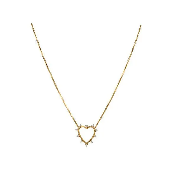Fashion Diamond Heart Station Necklace Image 3 Geralds Jewelry Oak Harbor, WA