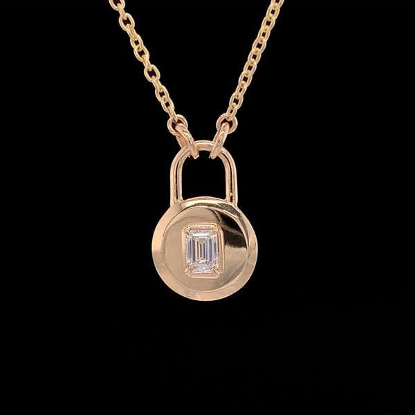 Emerald Cut Diamond Lock Pendant Geralds Jewelry Oak Harbor, WA