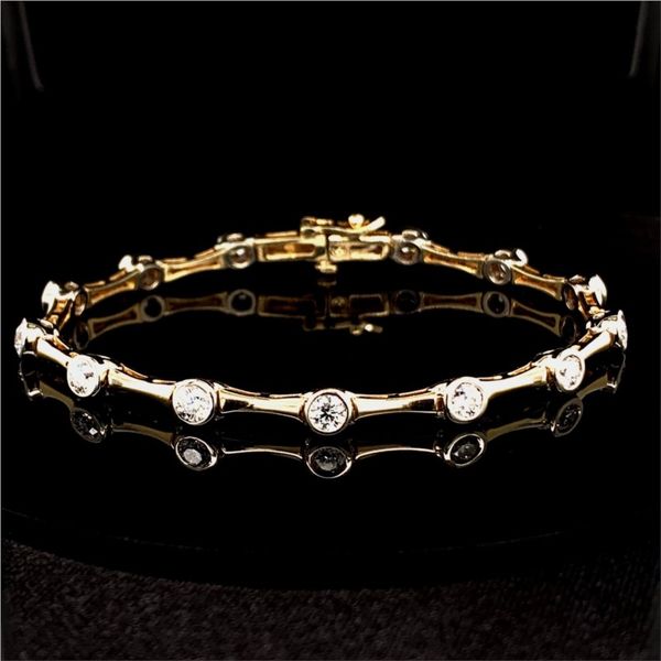 14 Karat Tu-Tone 1.96Ct Total Weight Diamond Tennis Bracelet Geralds Jewelry Oak Harbor, WA