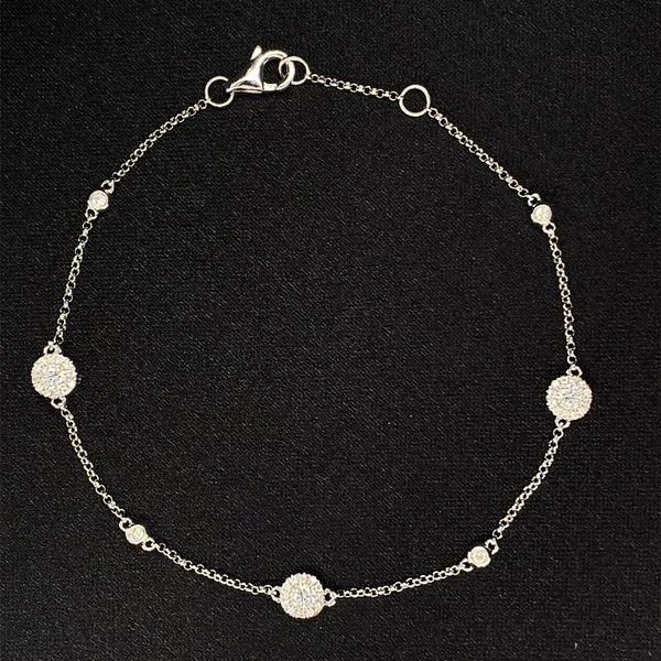 18K White Gold And Diamond Station Style Bracelet Geralds Jewelry Oak Harbor, WA