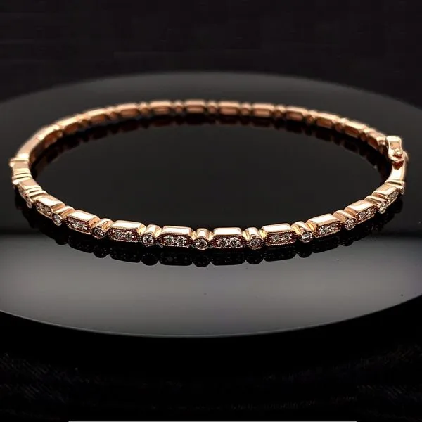 Rose Gold And Diamond Bangle Bracelet Geralds Jewelry Oak Harbor, WA