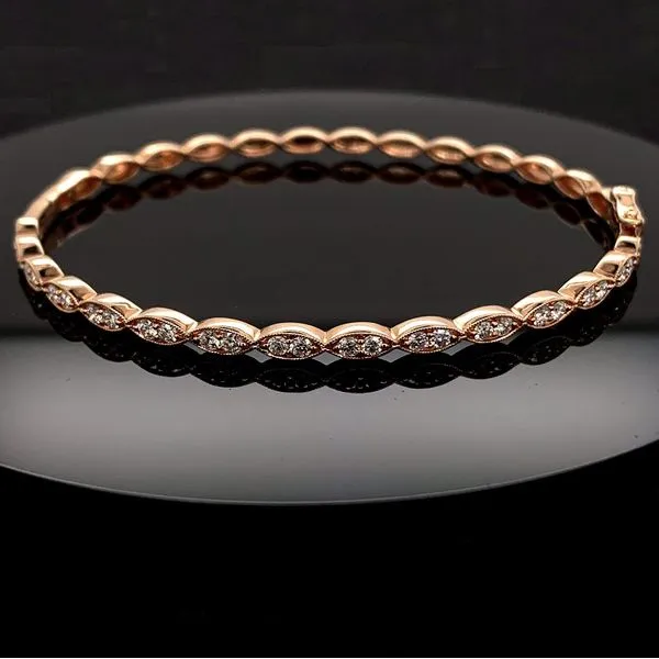 Rose Gold and Diamond Bangle Bracelet Geralds Jewelry Oak Harbor, WA