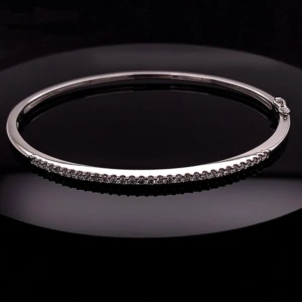 White Gold And Diamond Bangle Bracelet Geralds Jewelry Oak Harbor, WA