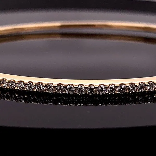 14K Yellow Gold and Diamond Bangle Bracelet Image 2 Geralds Jewelry Oak Harbor, WA