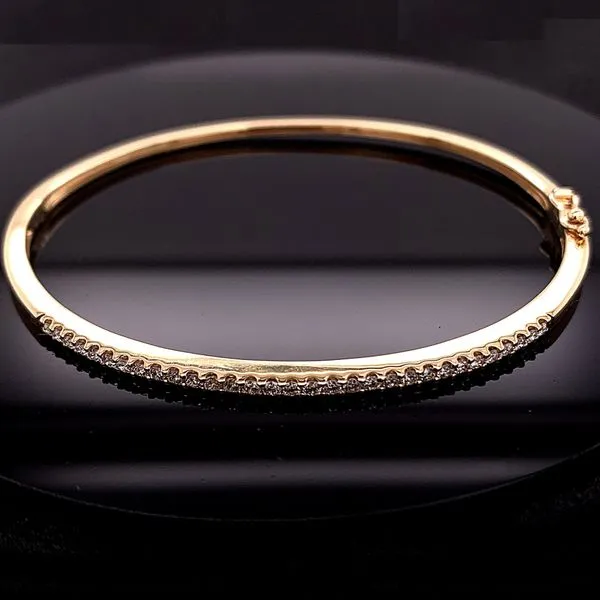 14K Yellow Gold and Diamond Bangle Bracelet Geralds Jewelry Oak Harbor, WA