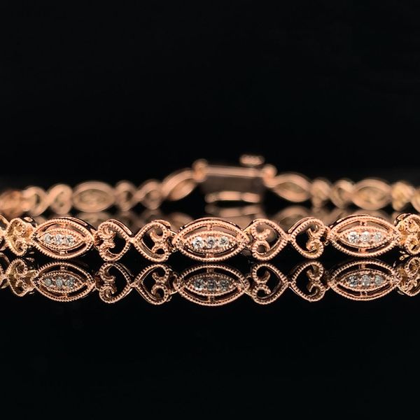 Gabriel And Co. 14K Rose Gold Diamond Tennis Bracelet Image 2 Geralds Jewelry Oak Harbor, WA