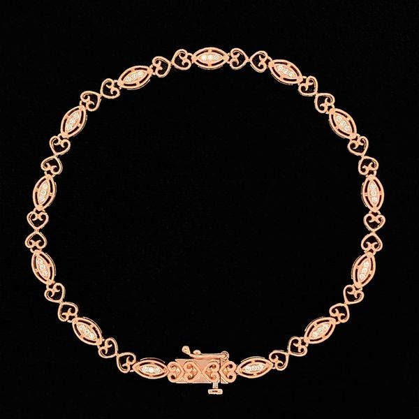 Gabriel And Co. 14K Rose Gold Diamond Tennis Bracelet Image 3 Geralds Jewelry Oak Harbor, WA