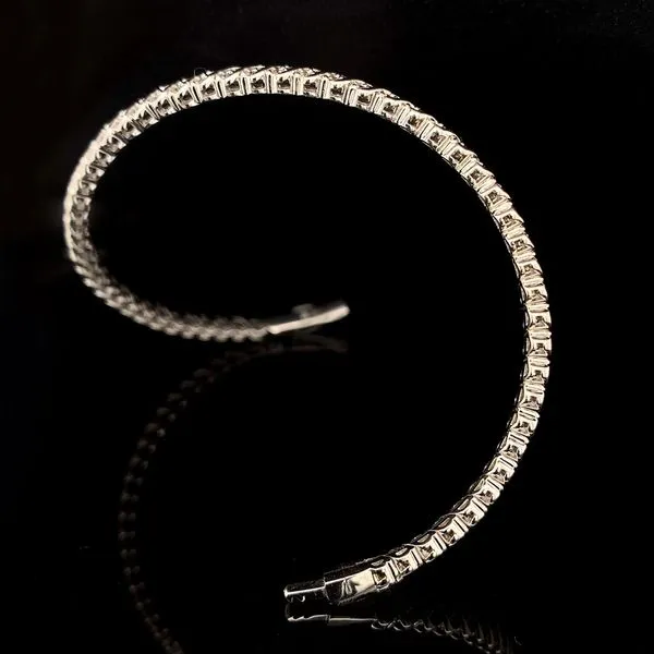 White Gold And Diamond Flexible Bangle Bracelet Image 3 Geralds Jewelry Oak Harbor, WA