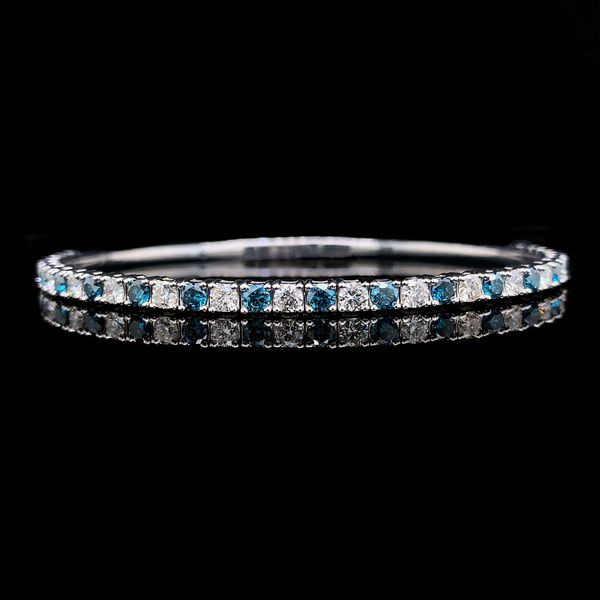 Blue And White Diamond Flex Bangle Bracelet Geralds Jewelry Oak Harbor, WA