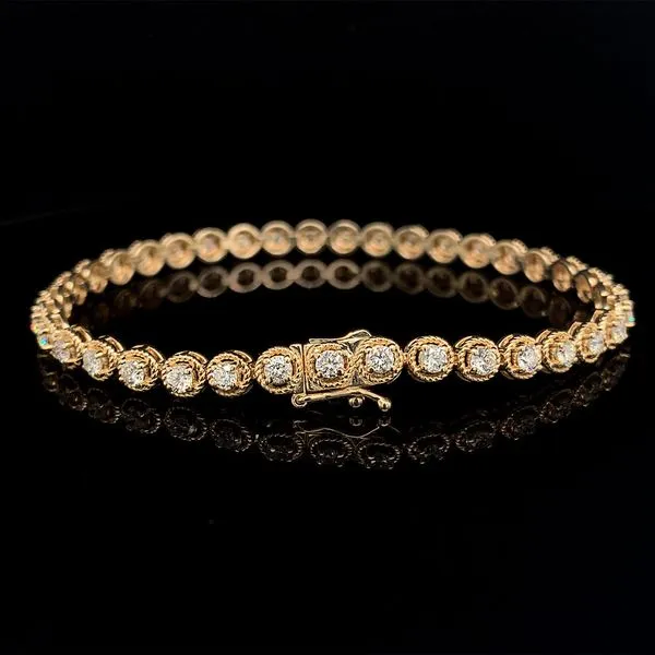 Natural Diamond Tennis Bracelet with Rope Detail Image 2 Geralds Jewelry Oak Harbor, WA