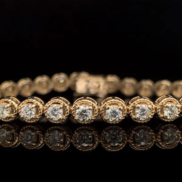 Natural Diamond Tennis Bracelet with Rope Detail Image 3 Geralds Jewelry Oak Harbor, WA