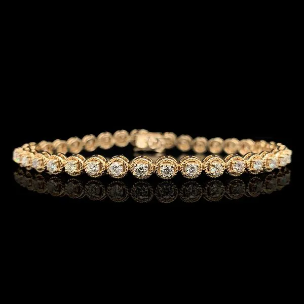 Natural Diamond Tennis Bracelet with Rope Detail Geralds Jewelry Oak Harbor, WA