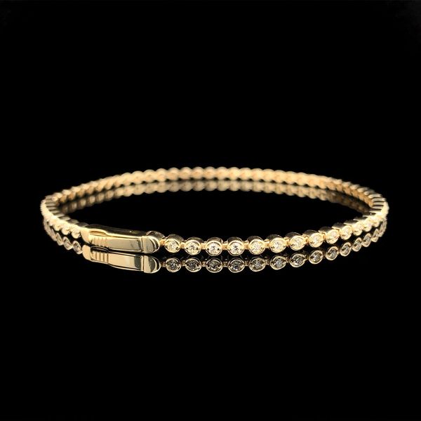 Yellow Gold Natural Diamond Tennis Bracelet Image 2 Geralds Jewelry Oak Harbor, WA