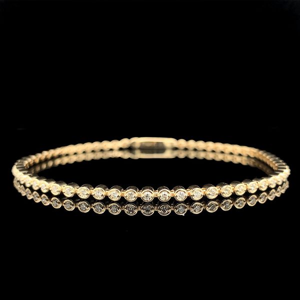 Yellow Gold Natural Diamond Tennis Bracelet Geralds Jewelry Oak Harbor, WA