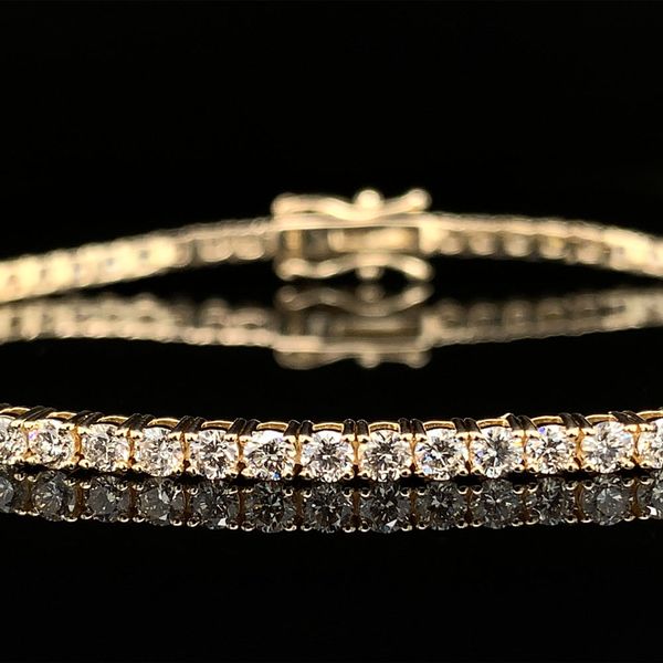 Yellow Gold Natural Diamond Tennis Bracelet, 3.00ctw Image 3 Geralds Jewelry Oak Harbor, WA