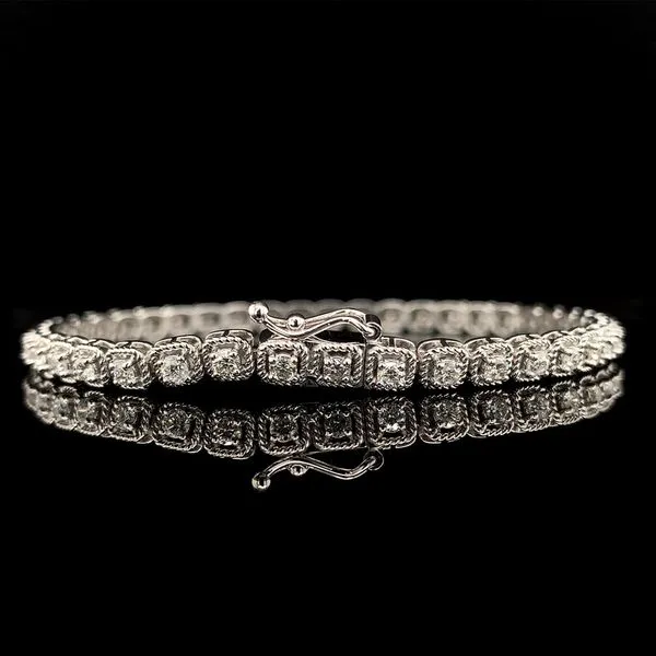 Diamond Tennis Bracelet With Rope Details, 1.27ctw Image 2 Geralds Jewelry Oak Harbor, WA