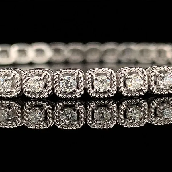 Diamond Tennis Bracelet With Rope Details, 1.27ctw Image 3 Geralds Jewelry Oak Harbor, WA