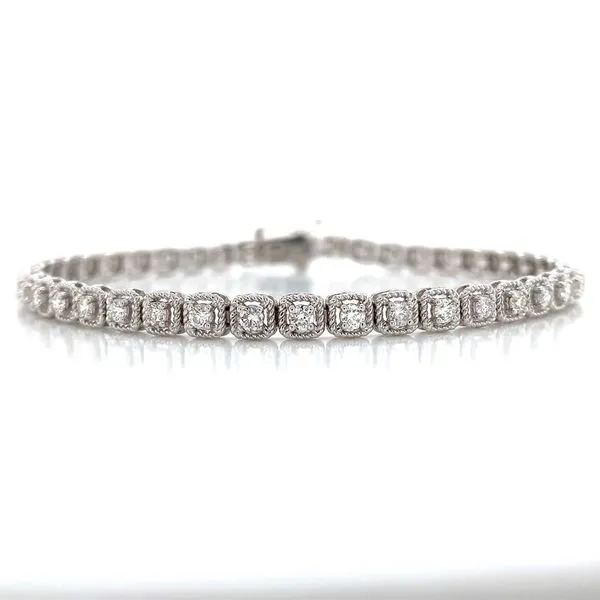 Diamond Tennis Bracelet With Rope Details, 1.27ctw Image 4 Geralds Jewelry Oak Harbor, WA