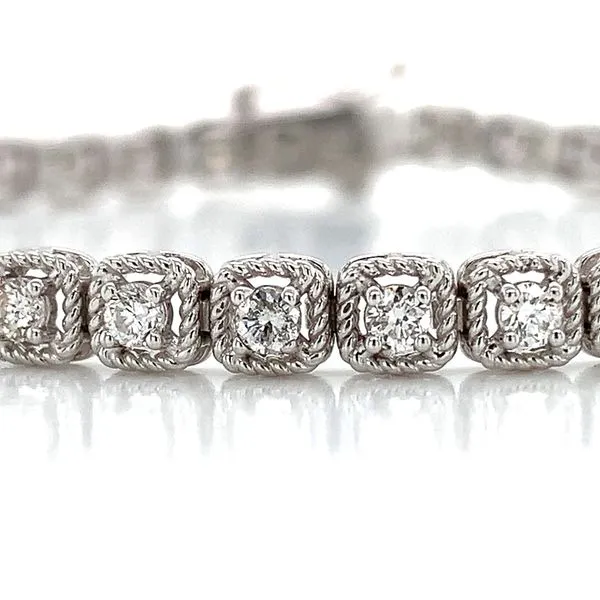 Diamond Tennis Bracelet With Rope Details, 1.27ctw Image 5 Geralds Jewelry Oak Harbor, WA