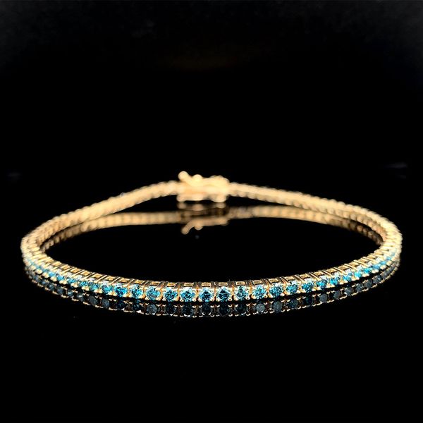 Blue Diamond Tennis Bracelet Image 2 Geralds Jewelry Oak Harbor, WA