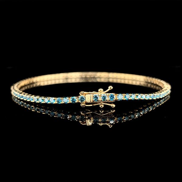 Blue Diamond Tennis Bracelet Image 3 Geralds Jewelry Oak Harbor, WA
