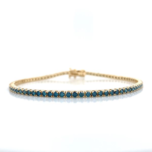 Blue Diamond Tennis Bracelet Image 4 Geralds Jewelry Oak Harbor, WA