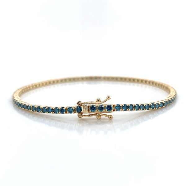 Blue Diamond Tennis Bracelet Image 5 Geralds Jewelry Oak Harbor, WA