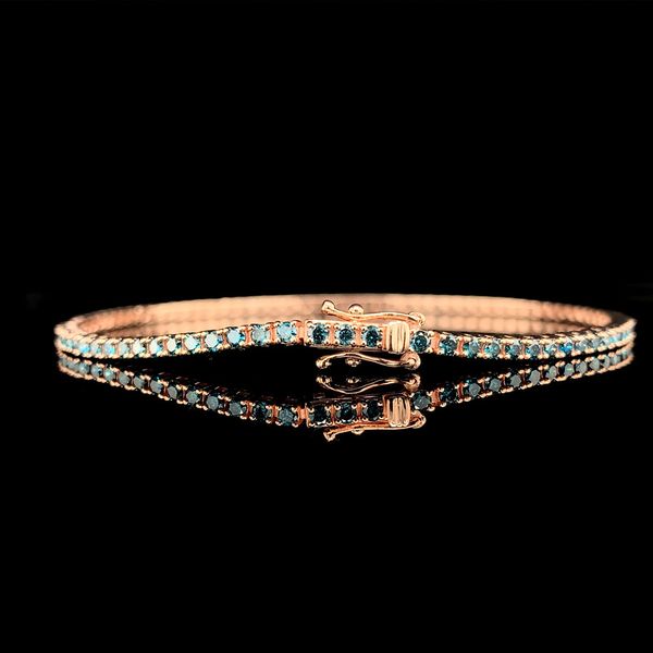 Blue Diamond Tennis Bracelet, 2.08Ctw Image 3 Geralds Jewelry Oak Harbor, WA