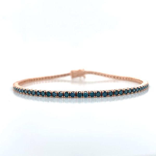 Blue Diamond Tennis Bracelet, 2.08Ctw Image 4 Geralds Jewelry Oak Harbor, WA