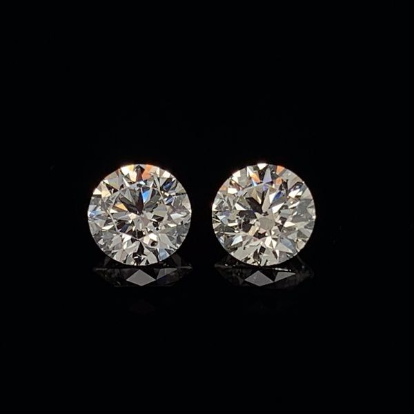 Matched Pair Of .63Ct Hearts And Arrows Round Brilliant Cut Diamonds Geralds Jewelry Oak Harbor, WA