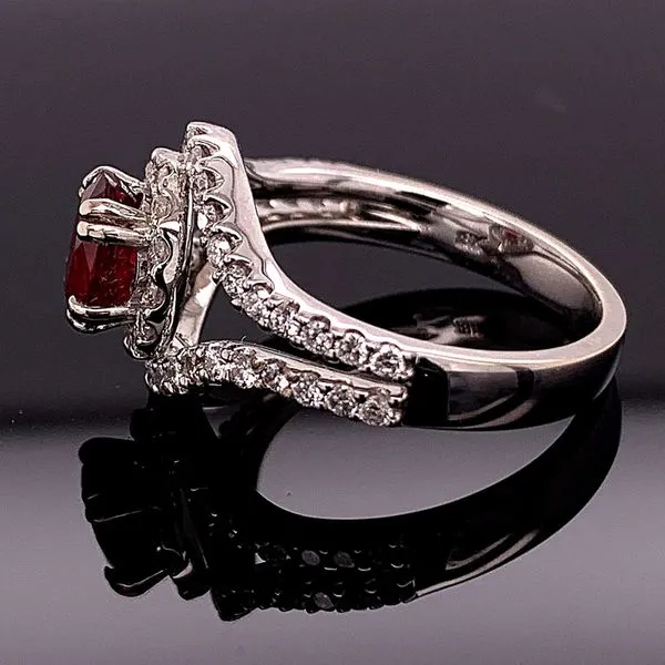 1.10Ct Oval Madagascar Ruby And Diamond Ring Image 3 Geralds Jewelry Oak Harbor, WA