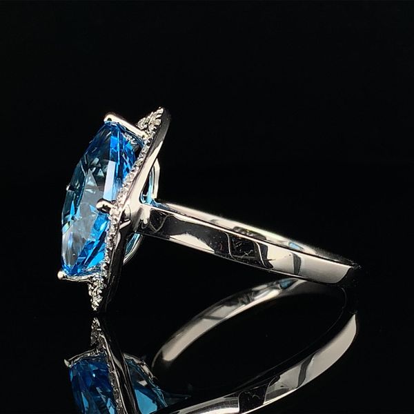 Ladies Swiss Blue Topaz and Diamond Fashion Ring Image 3 Geralds Jewelry Oak Harbor, WA