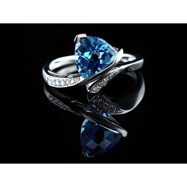 Ladies Blue Topaz and Diamond Ring Geralds Jewelry Oak Harbor, WA