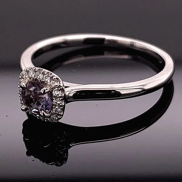18K White Gold, Alexandrite And Diamond Ring Image 2 Geralds Jewelry Oak Harbor, WA