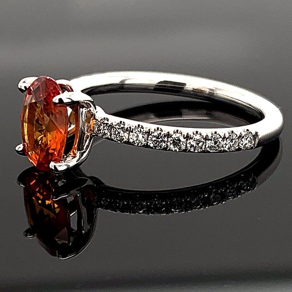 Ladies 18K, Fire Ruby and Diamond Ring Image 2 Geralds Jewelry Oak Harbor, WA