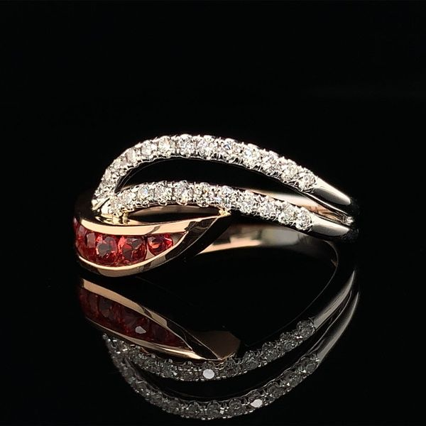 Free Form Fire Ruby and Diamond Ring Image 2 Geralds Jewelry Oak Harbor, WA