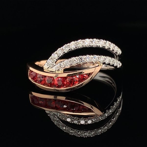 Free Form Fire Ruby and Diamond Ring Geralds Jewelry Oak Harbor, WA