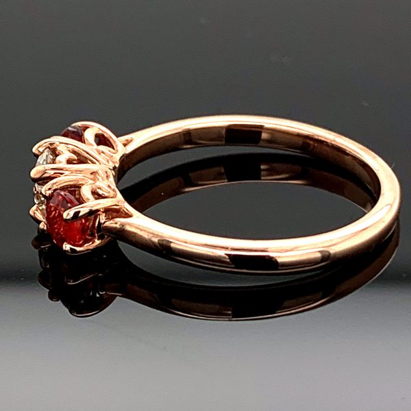 Fire Ruby And Diamond Three Stone Ring Image 2 Geralds Jewelry Oak Harbor, WA