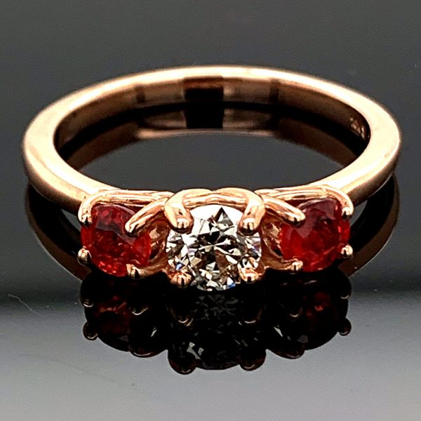 Fire Ruby And Diamond Three Stone Ring Geralds Jewelry Oak Harbor, WA
