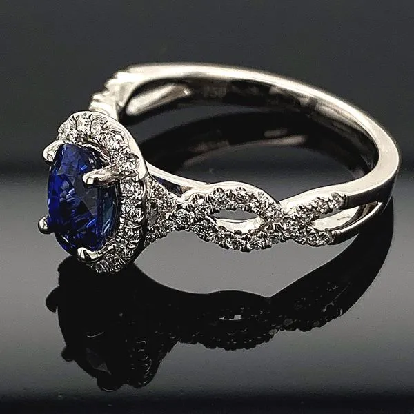 18K Blue Sapphire and Diamond Ring Image 2 Geralds Jewelry Oak Harbor, WA