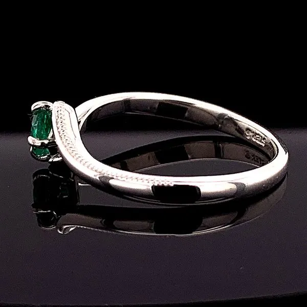 Sterling Silver And Emerald Bypass Ring Image 2 Geralds Jewelry Oak Harbor, WA