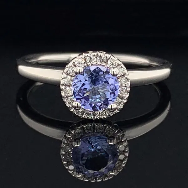 Tanzanite And Diamond Halo Style Ladies Ring Geralds Jewelry Oak Harbor, WA