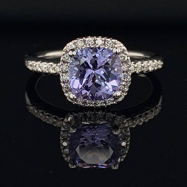 Tanzanite And Diamond Halo Style Ladies Ring Geralds Jewelry Oak Harbor, WA
