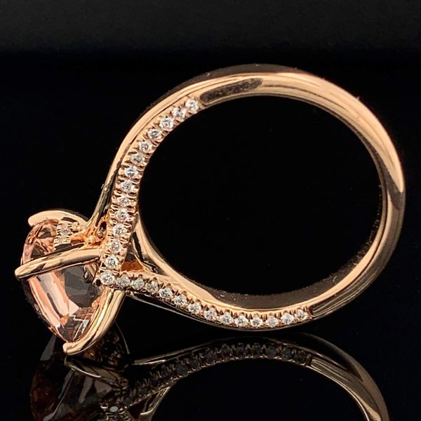 Rose Gold Morganite And Diamond Ladies Ring Image 2 Geralds Jewelry Oak Harbor, WA